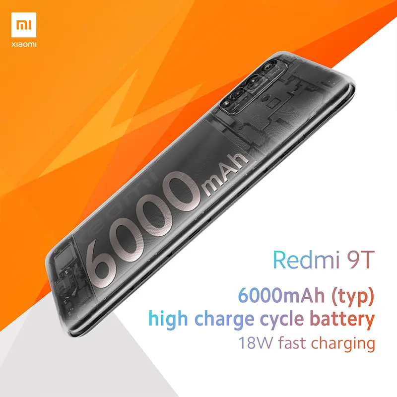 Смартфон Xiaomi Redmi 9 T глобальная версия 4 Гб 64 Гб/128 ГБ Snapdragon 662 48MP Quad Camera 6000 мАч FHD +