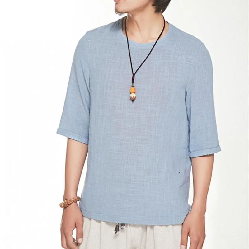 Summer Mens Solid Color Half Sleeve Casual Linen T-shirt Male Big Size Loose Top Cotton Linen T-shirts
Summer Mens Solid Color Half Sleeve Casual Linen T-shirt Male Big Size Loose Top Cotton Linen T-shirts