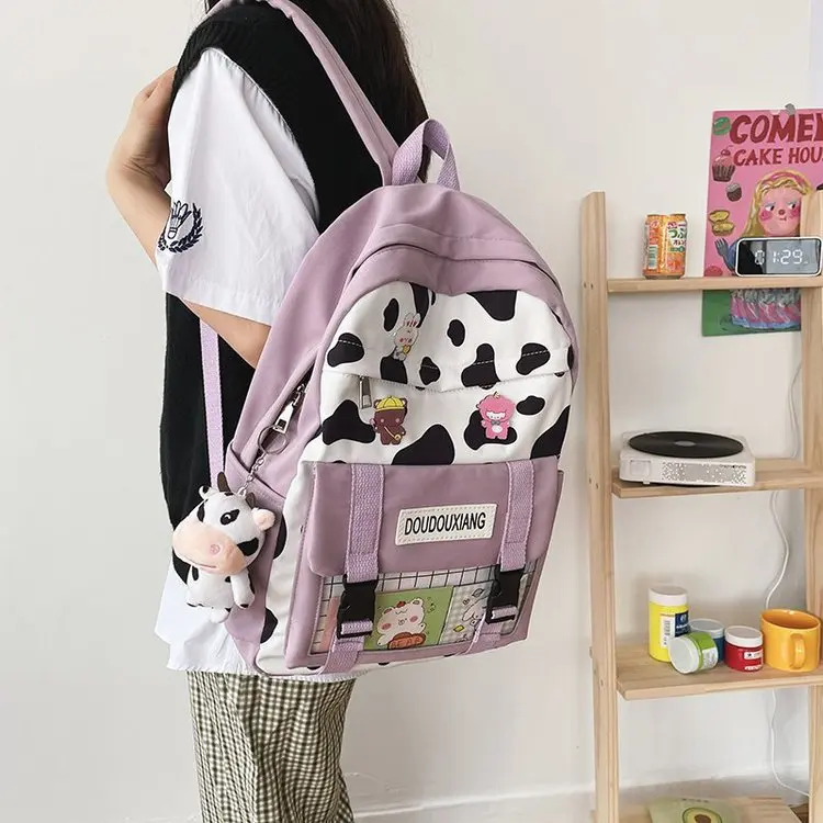 Japanese Preppy Style Backpack Women Mochila Feminina Cow Pattern Large-capacity Travel Backpack Bagpack Women Bags School Bags
Japanese Preppy Style Backpack Women Mochila Feminina Cow Pattern Large-capacity Travel Backpack Bagpack Women Bags School Bags