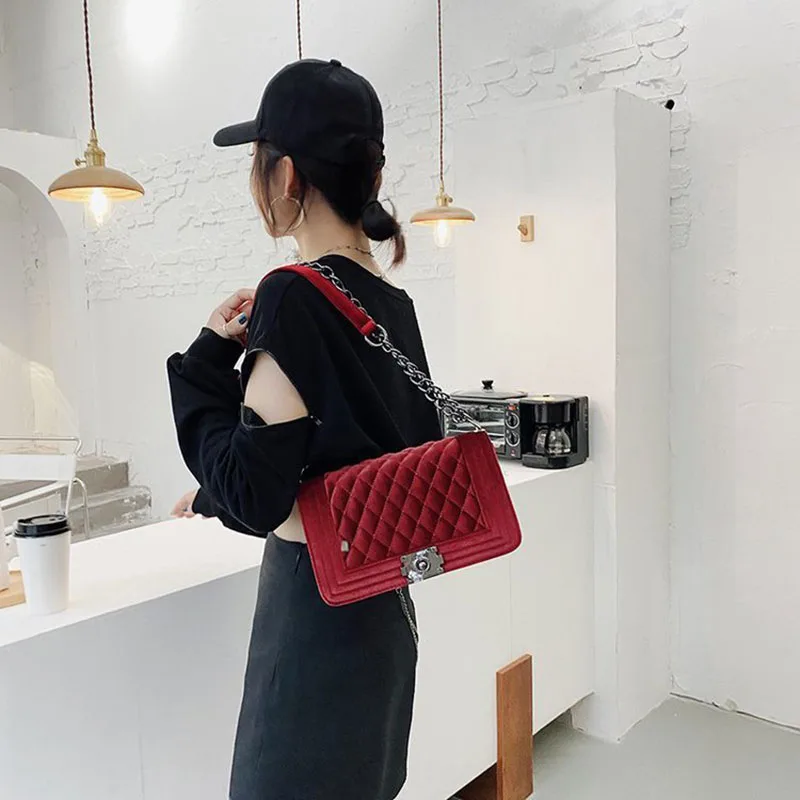 Fashion Luxury Velvet Crossbody Shoulder Bags For Women Rhombus Plaid Purses And Handbags Square Solid Color Messenger Bag
Fashion Luxury Velvet Crossbody Shoulder Bags For Women Rhombus Plaid Purses And Handbags Square Solid Color Messenger Bag