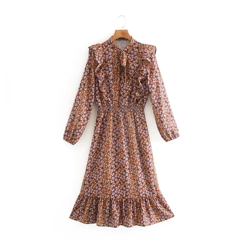 women vintage summer floarl print elastic high waist slim long dresses 2020 fashion lady long sleeve bow collar ruffles dress
women vintage summer floarl print elastic high waist slim long dresses 2020 fashion lady long sleeve bow collar ruffles dress