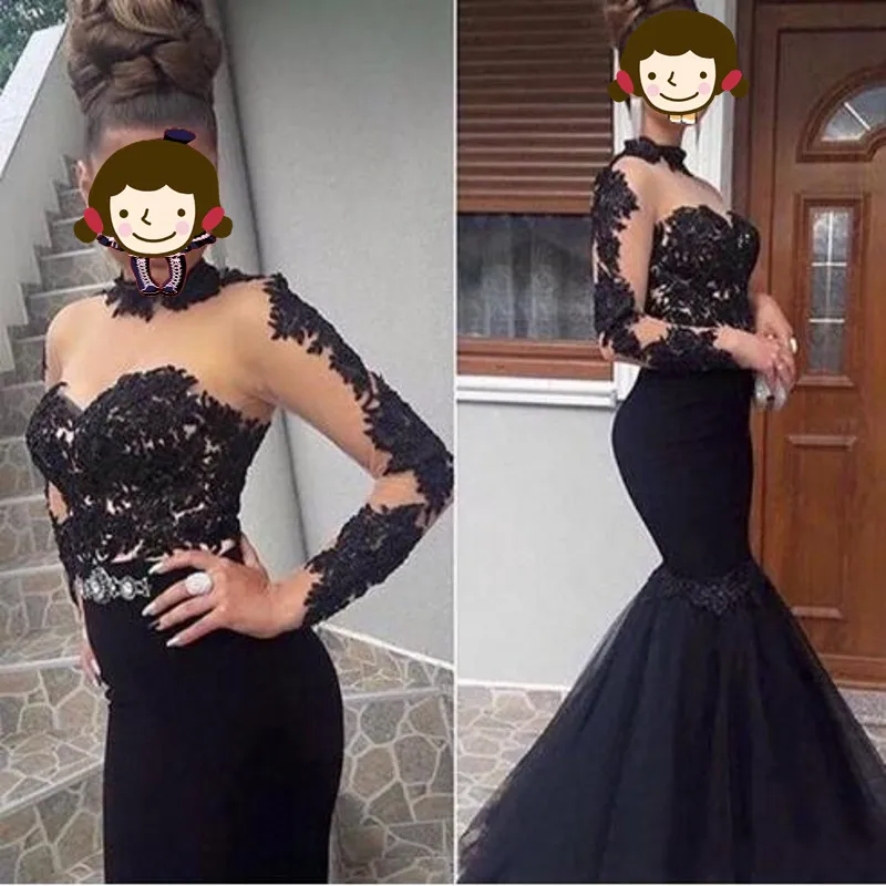 Black Evening Dress Mermaid Robe De Soiree Long Sleeves Evening Dresses Elegant abiye Formal Gowns 2019 high neck abendkleider
Black Evening Dress Mermaid Robe De Soiree Long Sleeves Evening Dresses Elegant abiye Formal Gowns 2019 high neck abendkleider