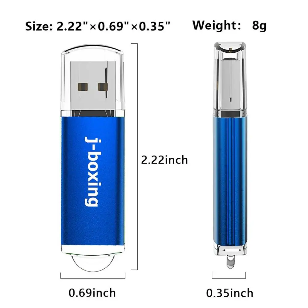 Прямоугольный USB-накопитель J-boxing 20 шт. 8 ГБ 128 Мб Флешка 2 Гб USB-карта памяти для