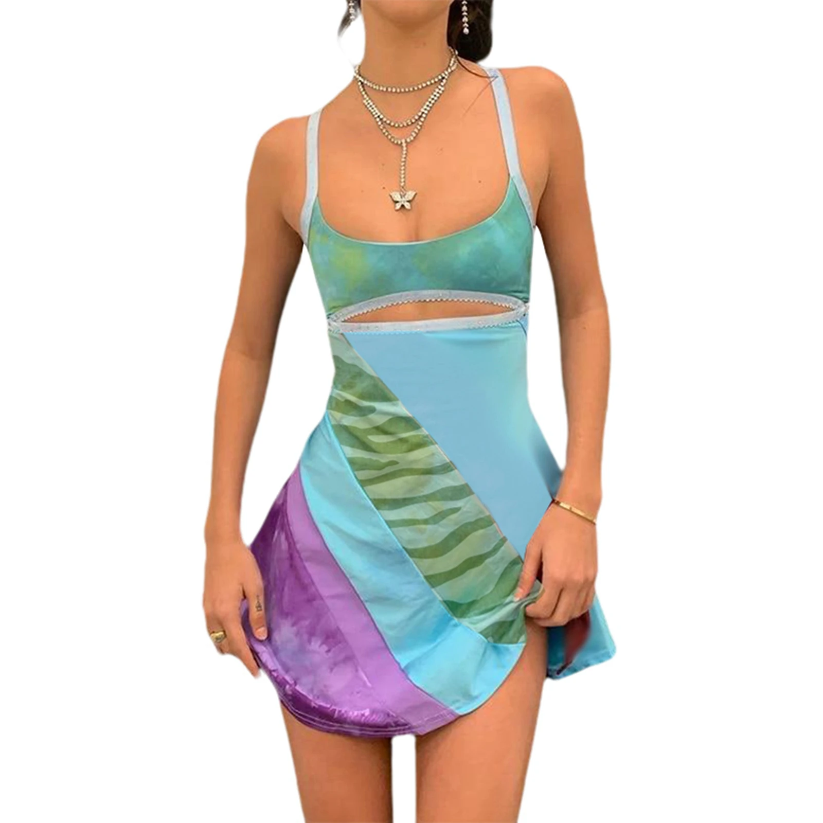 Платье-трапеция женское, летнее повседневное, с U-образным вырезом, без рукавов, с вырезами, короткая длина, розовый/фиолетовый/черный/зелены... 
Платье-трапеция женское, летнее повседневное, с U-образным вырезом, без рукавов, с вырезами, короткая длина, розовый/фиолетовый/черный/зелены...