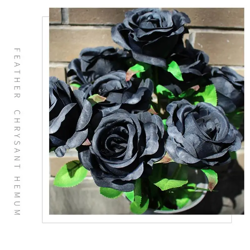 Black Red Rose Artificial Flower Simulation Silk Fake Flowers Single Branch Flower Home Decor For Halloween Christmas Party
Black Red Rose Artificial Flower Simulation Silk Fake Flowers Single Branch Flower Home Decor For Halloween Christmas Party