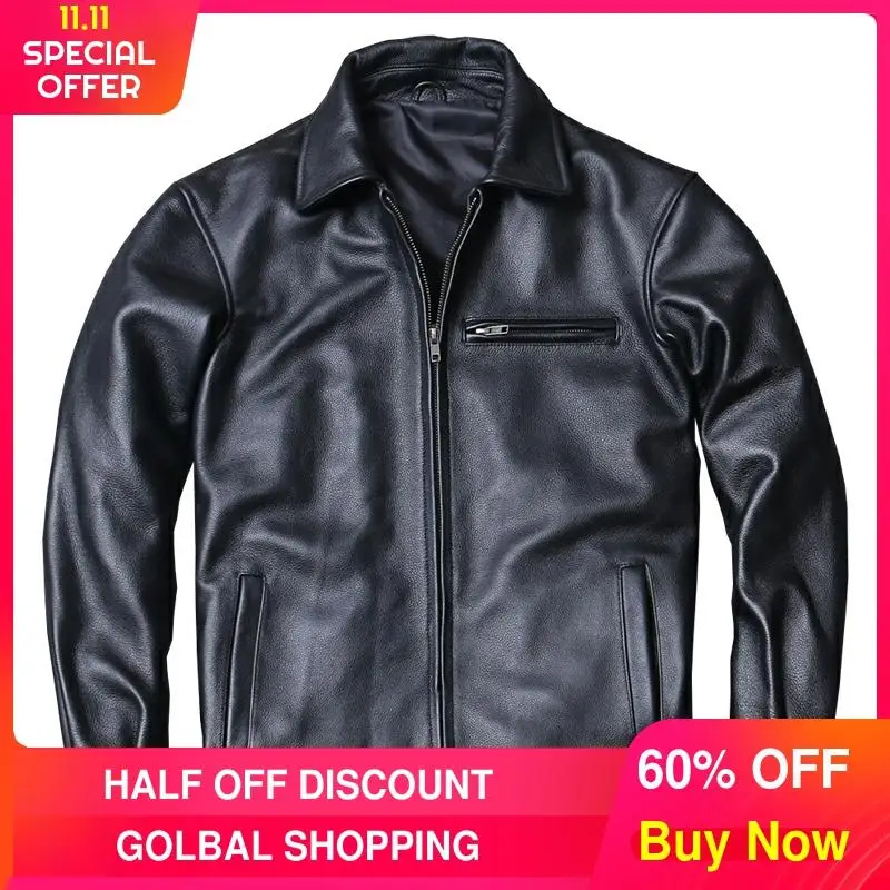 2021 Black Casual Style Genuine Leather Jacket Men Plus Size 4XL Real Natural Cowhide Spring Slim Fit Male Coat
2021 Black Casual Style Genuine Leather Jacket Men Plus Size 4XL Real Natural Cowhide Spring Slim Fit Male Coat