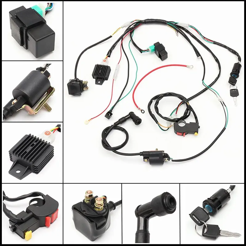 Quad Wire Harness Solenoid Coil Universal Wiring Harness Start Engine Ignition Key Motorcycle Black
Quad Wire Harness Solenoid Coil Universal Wiring Harness Start Engine Ignition Key Motorcycle Black