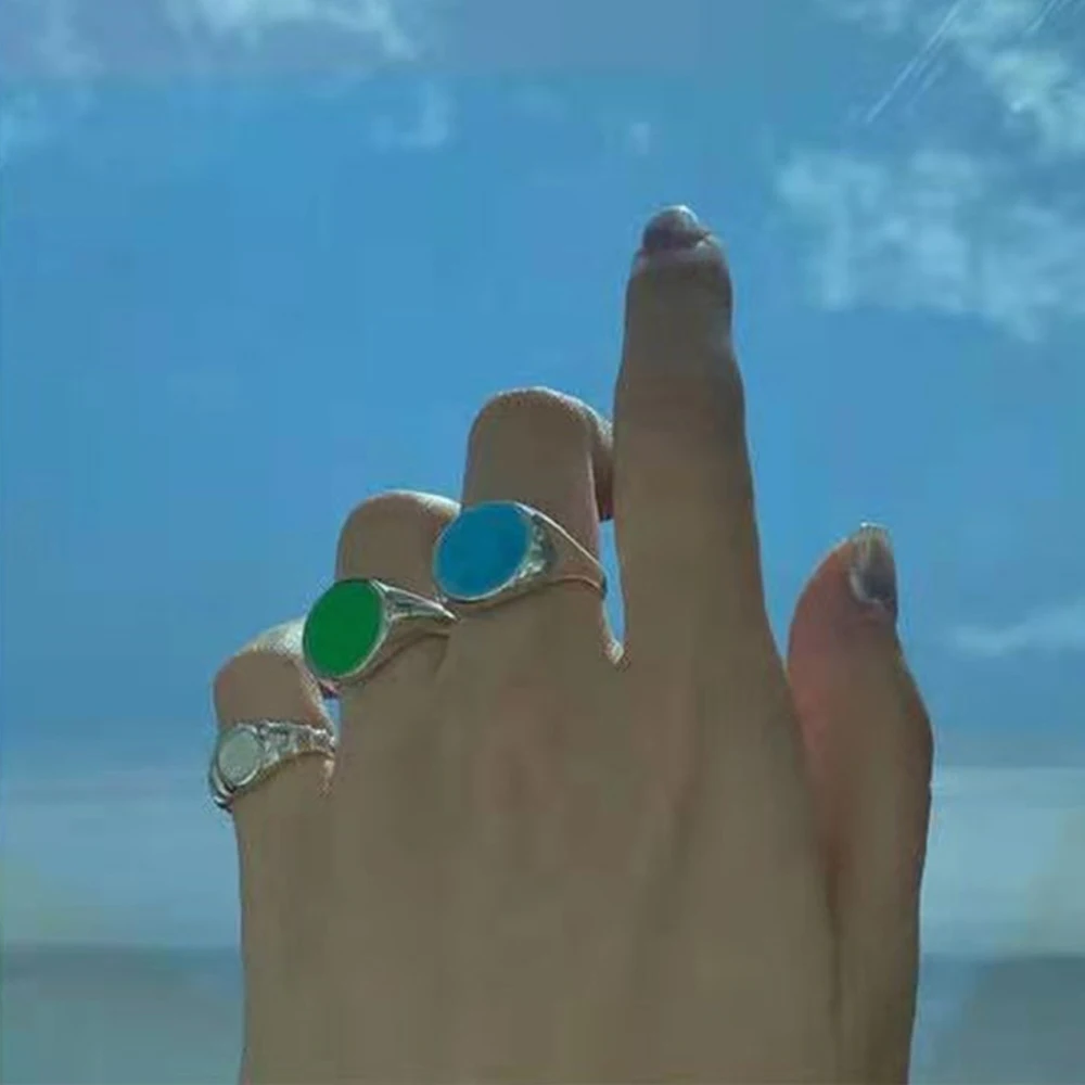 2021 New Simple Geometry Round Drip Glaze Colorful Rings for Women Girl Jewelry Gifts Spring New Green Blue Pink Charm Rings
2021 New Simple Geometry Round Drip Glaze Colorful Rings for Women Girl Jewelry Gifts Spring New Green Blue Pink Charm Rings