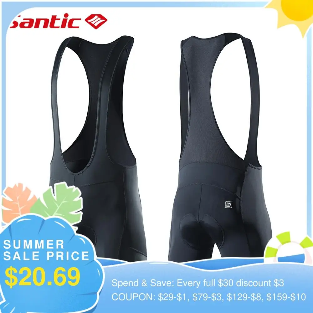 Santic Bib велосипедные шорты мужские Pro Fit 4D мягкие дышащие Светоотражающие