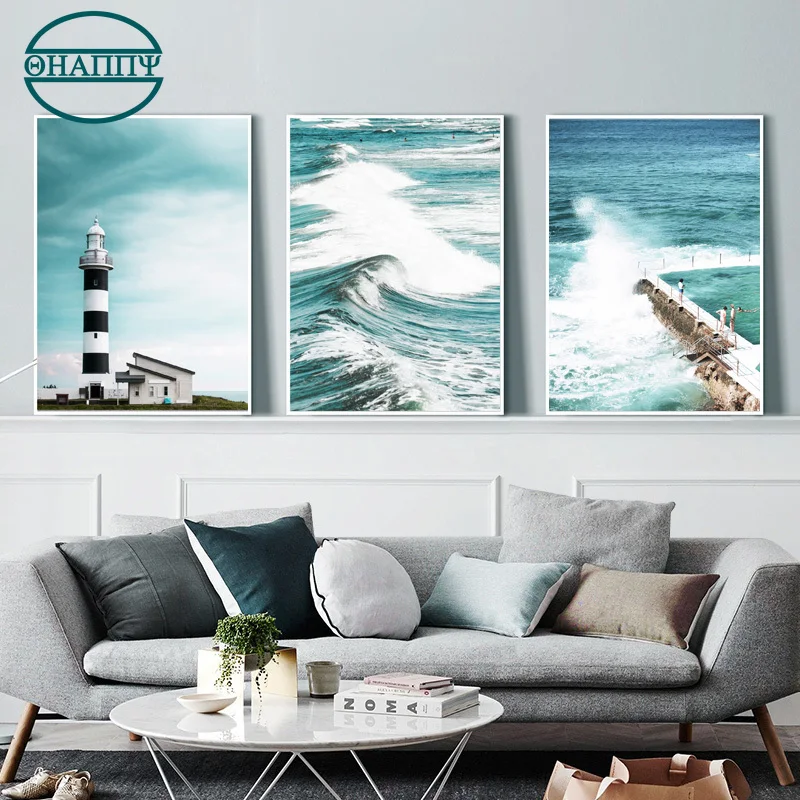 Seascape Decoration Painting for Family Art Print Ocean Poster Nordic Landscape Canvas Painting Living Room Decoration Unframed 
Seascape Decoration Painting for Family Art Print Ocean Poster Nordic Landscape Canvas Painting Living Room Decoration Unframed