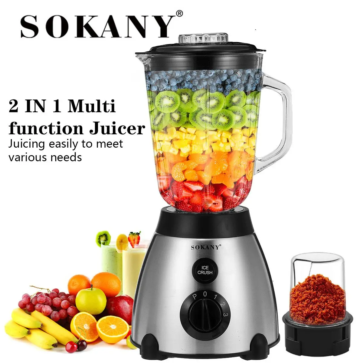 Соковыжималка Sokany Бытовая мельница 2 в 1, 1400 Вт, кухонный миксер для детского питания, миксеры из нержавеющей стали, мясорубка
Соковыжималка Sokany Бытовая мельница 2 в 1, 1400 Вт, кухонный миксер для детского питания, миксеры из нержавеющей стали, мясорубка