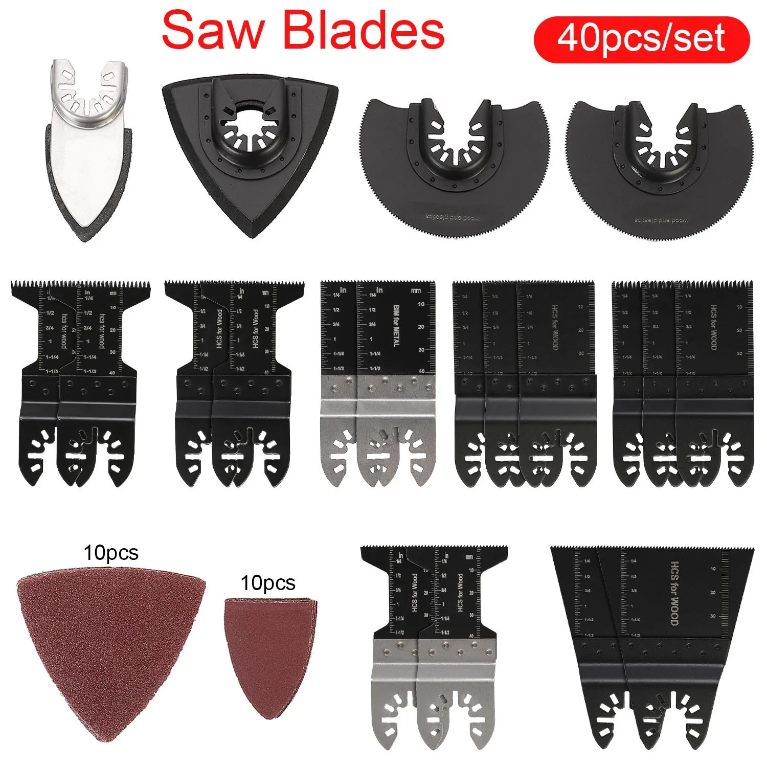40pcs Universal Saw Blade Sandpaper Combination Kit For Cutting Polishing Wood Plastic PVC Pipe woodworking Power Tool Parts
40pcs Universal Saw Blade Sandpaper Combination Kit For Cutting Polishing Wood Plastic PVC Pipe woodworking Power Tool Parts