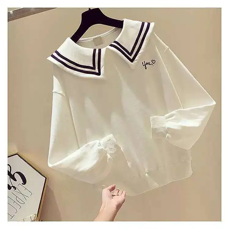 Girls Doll Collar Pullover Sweatshirt 2021 Autumn New Children's College Style Loose Cute Long-sleeved Sweatshirt
Girls Doll Collar Pullover Sweatshirt 2021 Autumn New Children's College Style Loose Cute Long-sleeved Sweatshirt