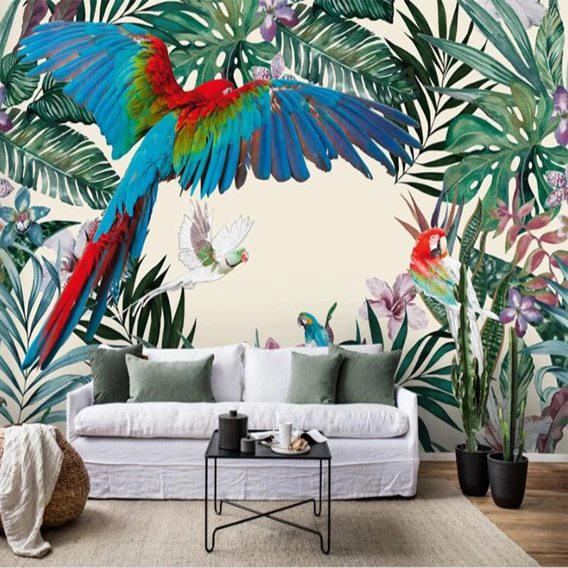 Custom Mural Wallpaper 3D Nordic Tropical Plants Flowers And Birds Living Room TV Background Decorative Painting Wall Papers
Custom Mural Wallpaper 3D Nordic Tropical Plants Flowers And Birds Living Room TV Background Decorative Painting Wall Papers