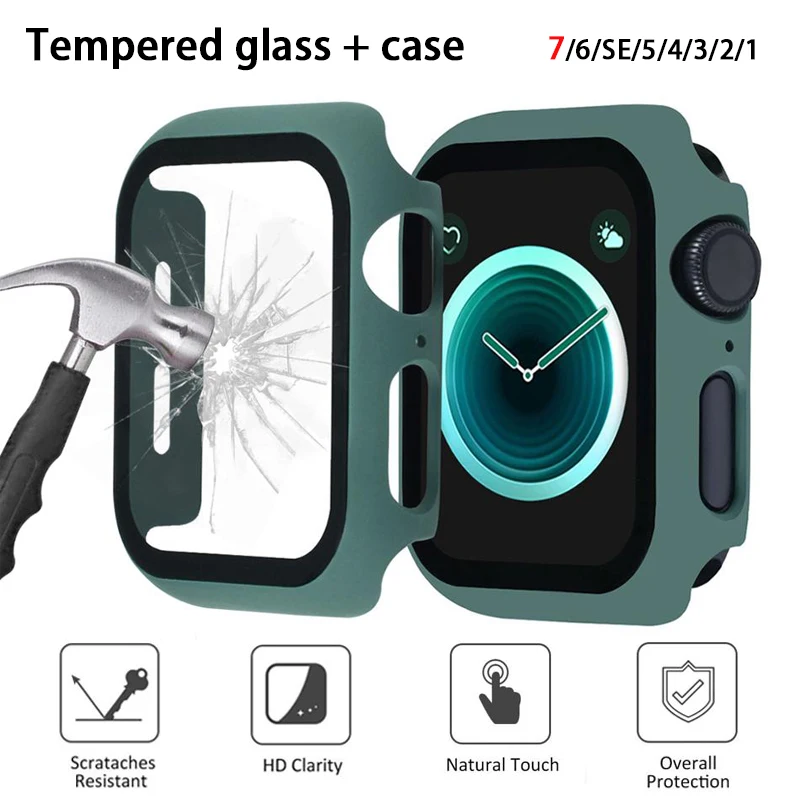 Full Screen Protector Case For Apple Watch 38mm 40mm 41mm 42mm 44mm 45mm Bumper Cover Tempered Glass Film Iwatch 7/6/SE/5/4/3/2
Full Screen Protector Case For Apple Watch 38mm 40mm 41mm 42mm 44mm 45mm Bumper Cover Tempered Glass Film Iwatch 7/6/SE/5/4/3/2