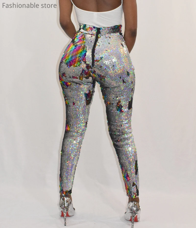 Women Sequin High Waist Elastic Solid Color Pencil Pants Sexy Night Club Party Bottoms
Women Sequin High Waist Elastic Solid Color Pencil Pants Sexy Night Club Party Bottoms