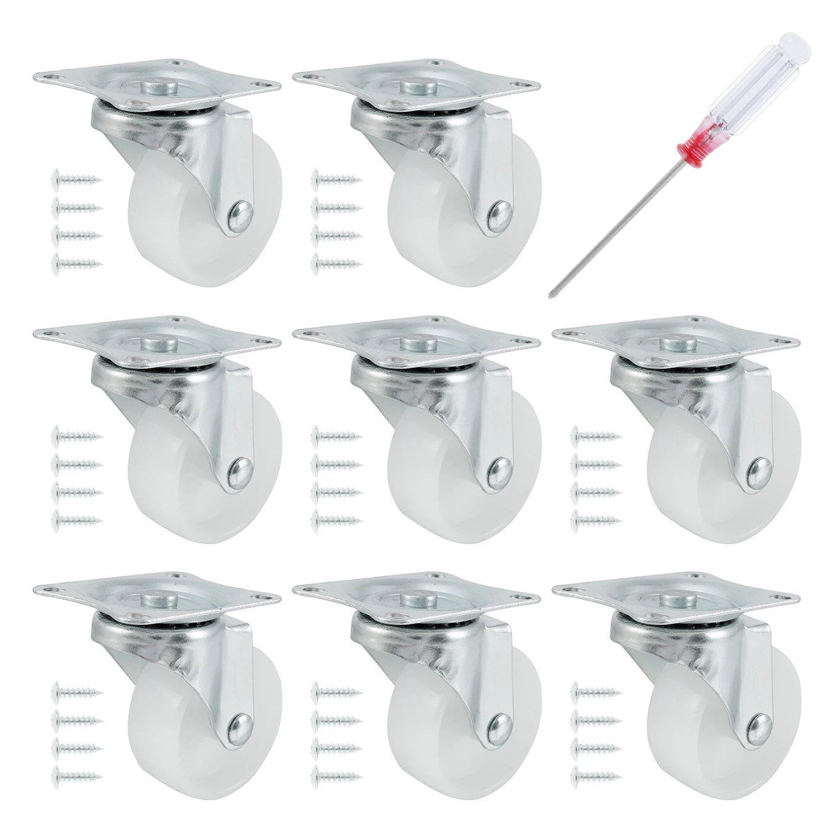 8pcs Table Caster Furniture Casters Wheels Soft Rubber Swivel Caster Roller Wheel for Platform Trolley Chair Household Accessory
8pcs Table Caster Furniture Casters Wheels Soft Rubber Swivel Caster Roller Wheel for Platform Trolley Chair Household Accessory