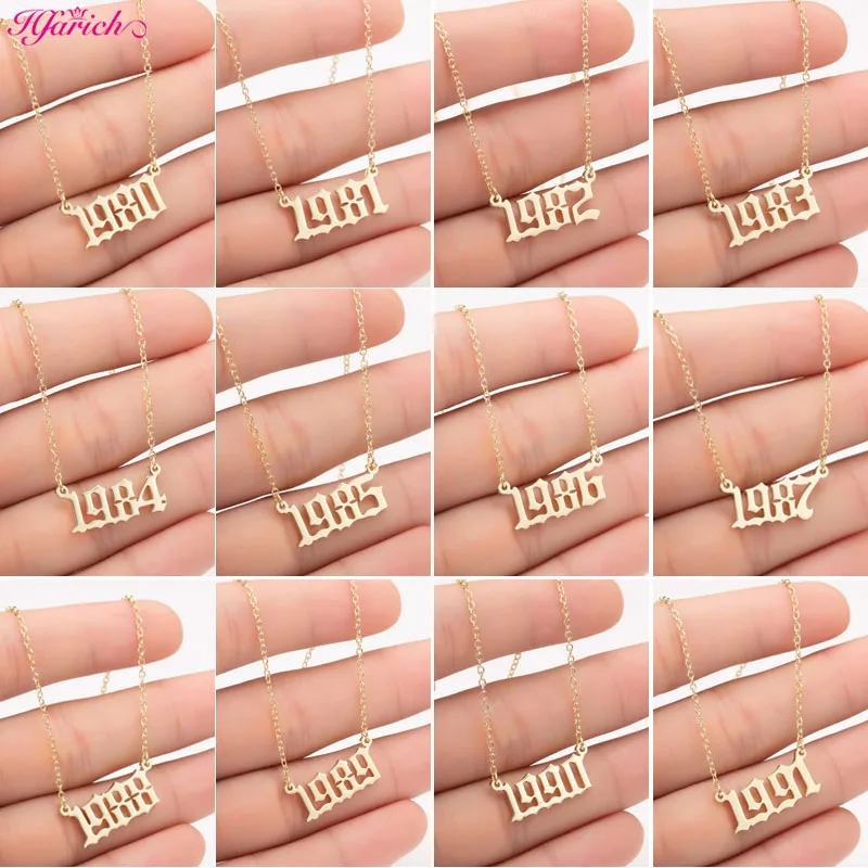 Ожерелья Hfarich из нержавеющей стали с цифрами персонализированные для женщин, ювелирное изделие на заказ, 1990, 1996, 1997, 1983, 2002, подарок на день ро...
Ожерелья Hfarich из нержавеющей стали с цифрами персонализированные для женщин, ювелирное изделие на заказ, 1990, 1996, 1997, 1983, 2002, подарок на день ро...