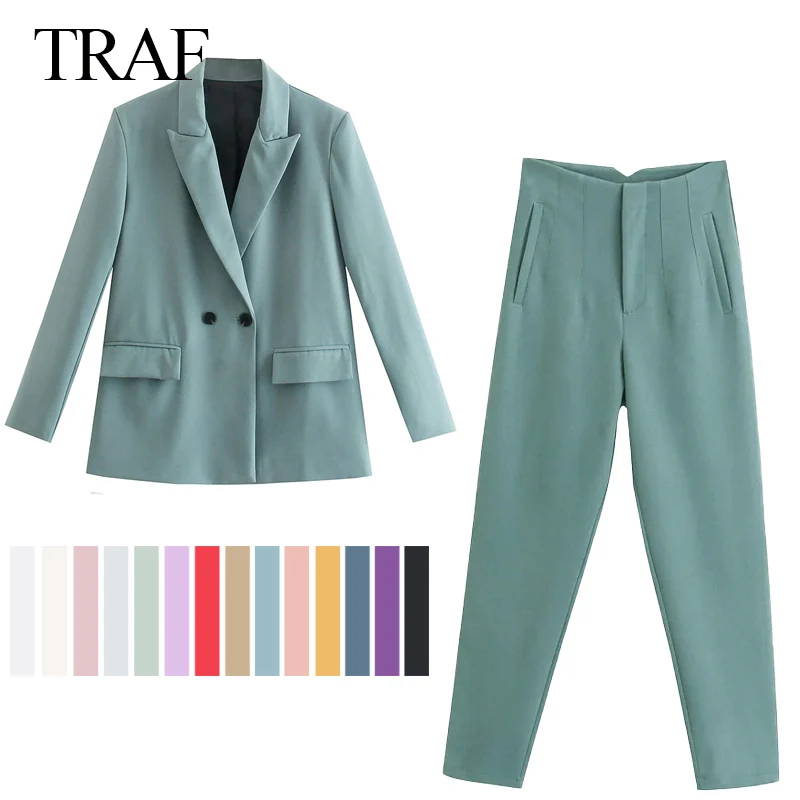 Костюм TRAF женский однотонный, жакет + Костюмные брюки, прямой двубортный офисный Повседневный пригородный костюм с длинным рукавом
Костюм TRAF женский однотонный, жакет + Костюмные брюки, прямой двубортный офисный Повседневный пригородный костюм с длинным рукавом