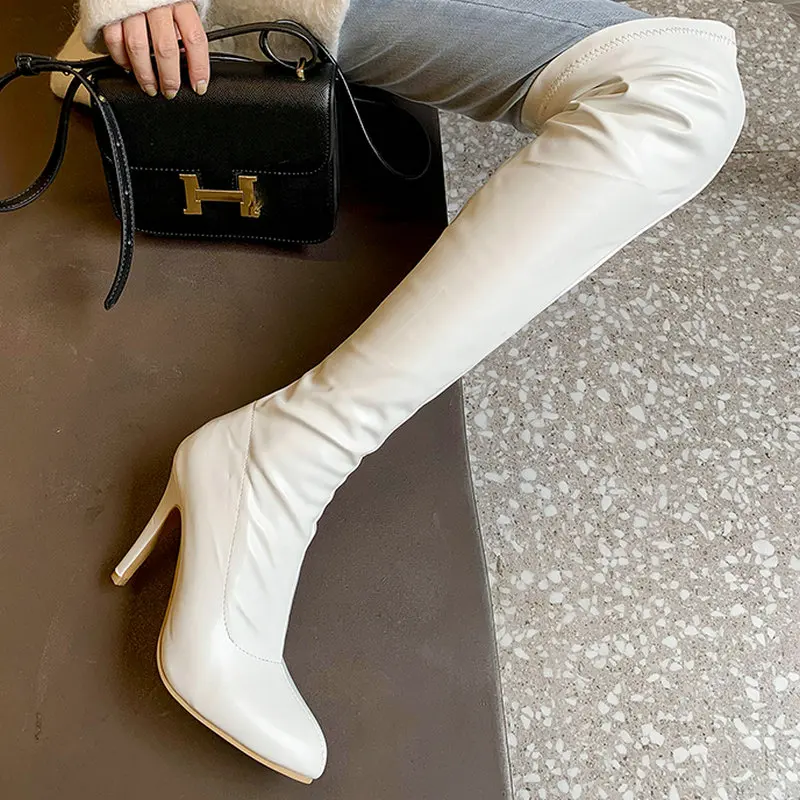 Женские высокие сапоги, с острым носком, на шпильке, с боковой молнией, теплые, Осень-зима 2021
Женские высокие сапоги, с острым носком, на шпильке, с боковой молнией, теплые, Осень-зима 2021