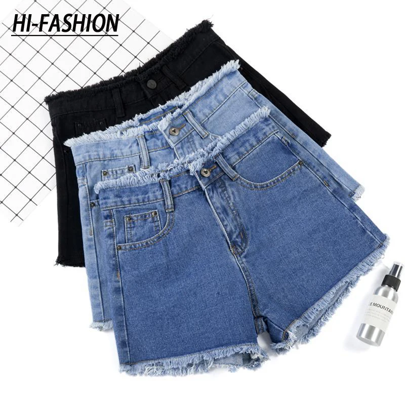 Женские рваные джинсы HI-FASHION, однотонные мешковатые широкие узкие шорты из денима с высокой талией, лето 2021 
Женские рваные джинсы HI-FASHION, однотонные мешковатые широкие узкие шорты из денима с высокой талией, лето 2021