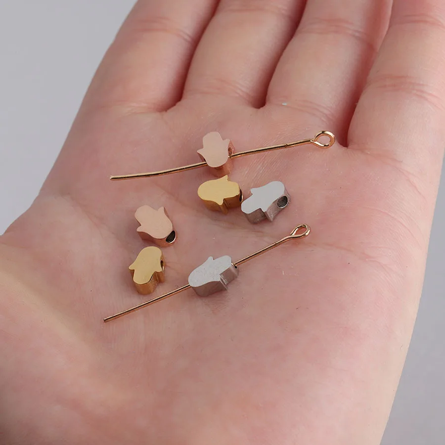 Stainless Steel Hamsa Hand Bead Charms For Jewelry Making 1.8mm Hole Mirror Polished Wholesale 30pcs
Stainless Steel Hamsa Hand Bead Charms For Jewelry Making 1.8mm Hole Mirror Polished Wholesale 30pcs