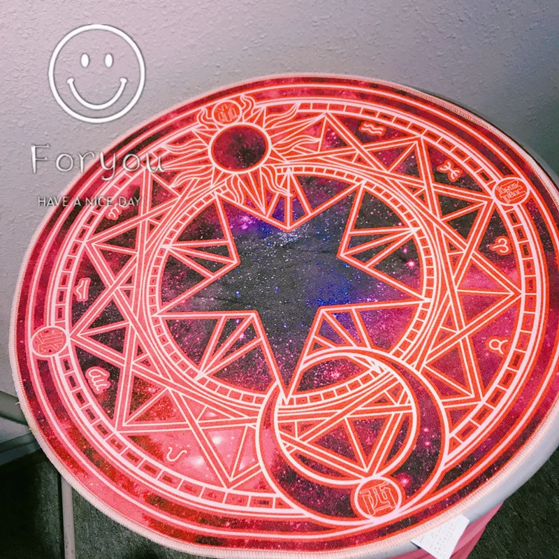 160cm Cartoon Anime Magic Array Round Carpet Sakura Card Carpet Cute Aesthetic Pink Rug Doormat Korean Girls Bedroom Home Decor
160cm Cartoon Anime Magic Array Round Carpet Sakura Card Carpet Cute Aesthetic Pink Rug Doormat Korean Girls Bedroom Home Decor
