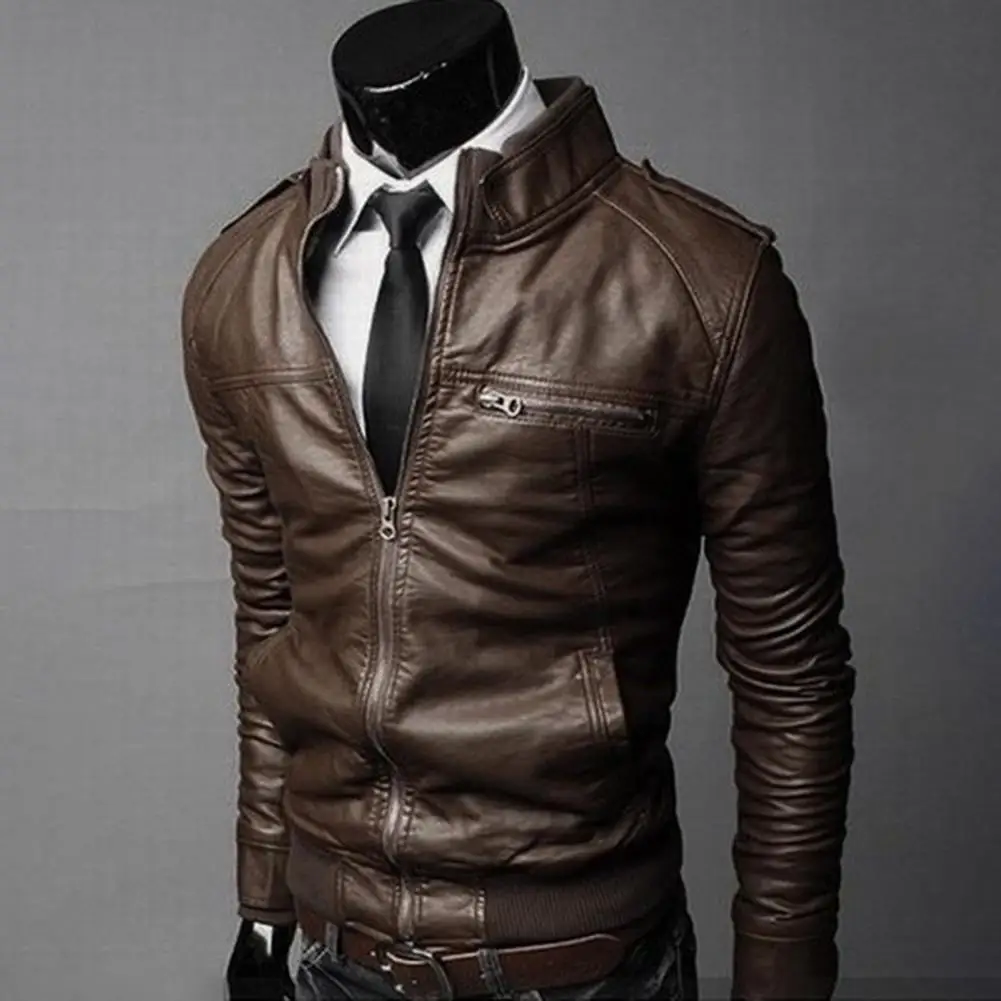 Men Jacket Elastic Hem All-Match Cold Resistant Stand Collar Slim Motorcycle Jacket Motorcycle Jacket Male Clothing
Men Jacket Elastic Hem All-Match Cold Resistant Stand Collar Slim Motorcycle Jacket Motorcycle Jacket Male Clothing