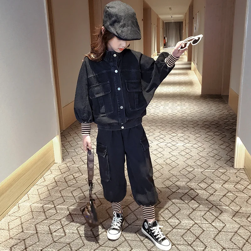 Casual Jeans Children's Clothes Set Baby Girls Top + Pants 2pcs/Set Kids Spring Summer Costume Toddler Teenage Girl Clothing 
Casual Jeans Children's Clothes Set Baby Girls Top + Pants 2pcs/Set Kids Spring Summer Costume Toddler Teenage Girl Clothing