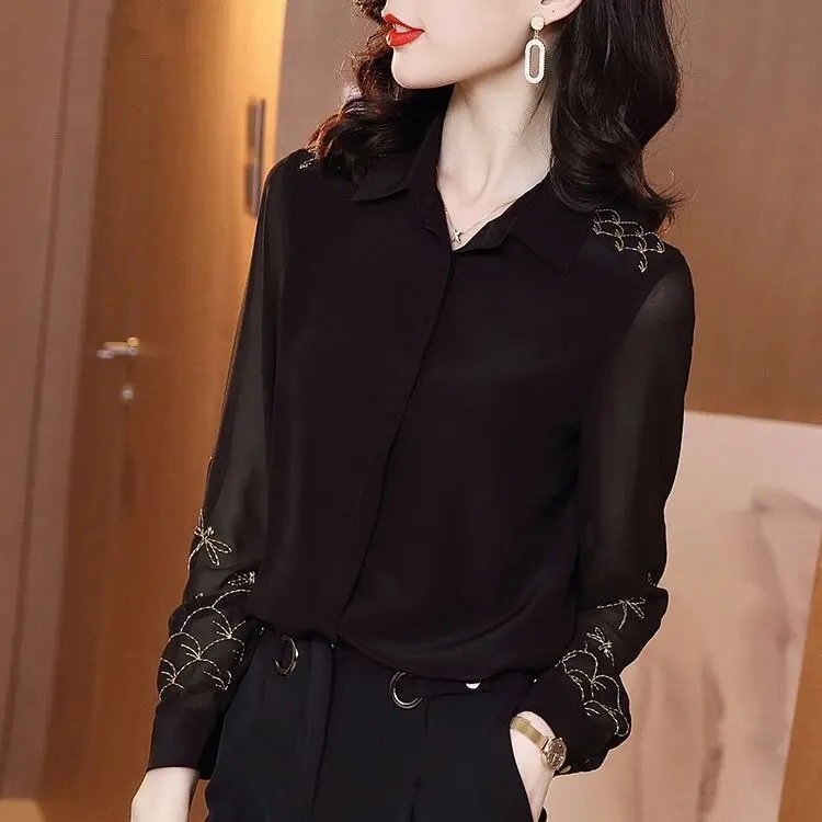 Embroidered shirt women 2021 spring new long-sleeved temperament was thin loose high-end chiffon embroidery top tide
Embroidered shirt women 2021 spring new long-sleeved temperament was thin loose high-end chiffon embroidery top tide