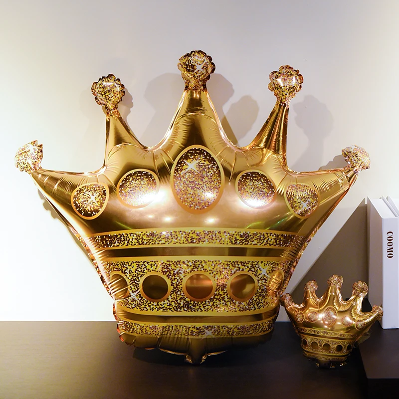 Большие золотые шары из фольги с короной принц принцесса Baby Shower 32 дюйма воздушные