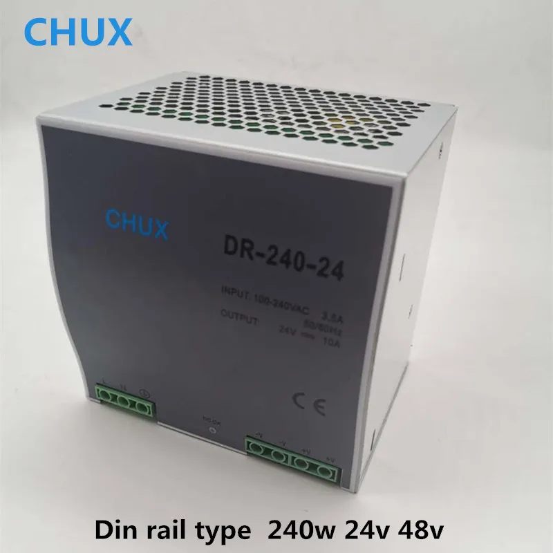 

24V 48V Switching Power Supply 240W 10A 5A Din Rail Type Single Output SMPS For LED Industry Power Supplies
