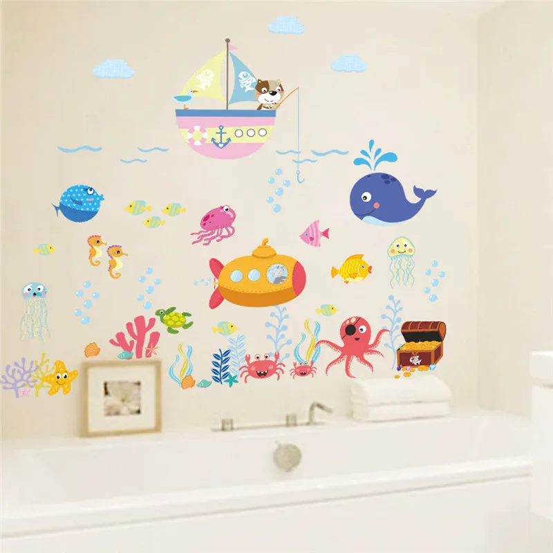 Cartoon Fishes Bubbles Underwater Sealife Wall Stickers For Kids Room Bathroom Decoration Waterproof Mural Art Pvc Home Decals
Cartoon Fishes Bubbles Underwater Sealife Wall Stickers For Kids Room Bathroom Decoration Waterproof Mural Art Pvc Home Decals