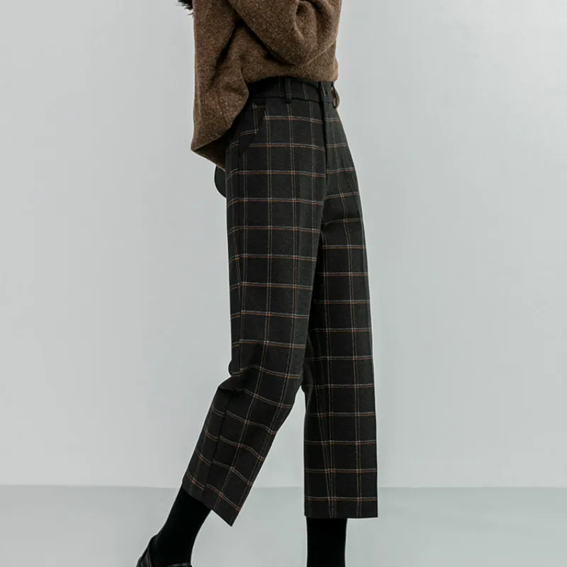 XIBUSANA 2020 Woolen Casual Plaid Thickened Winter Women High Waist Straight Pants Loose Ankle-Length Pants Female Plus Size 3XL
XIBUSANA 2020 Woolen Casual Plaid Thickened Winter Women High Waist Straight Pants Loose Ankle-Length Pants Female Plus Size 3XL
