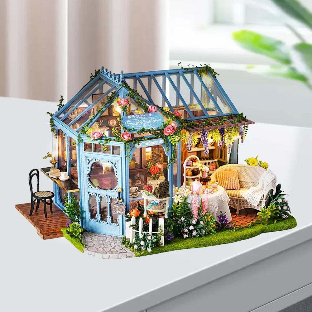 Miniature Dollhouse with Furnitures DIY Dollhouse Kit with Music Movement 1:24 Scale Innovative Rose Flower Garden Dollhouse 
Miniature Dollhouse with Furnitures DIY Dollhouse Kit with Music Movement 1:24 Scale Innovative Rose Flower Garden Dollhouse