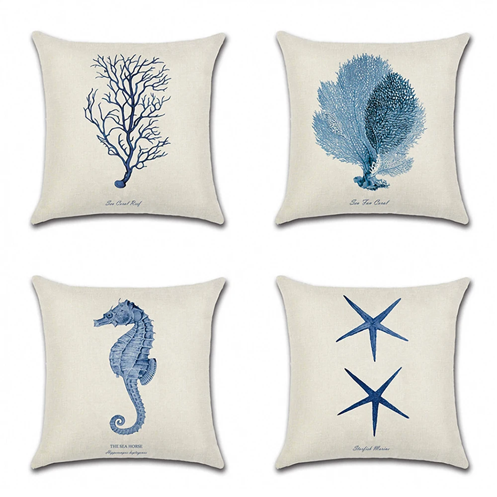Watercolor Sea World Pillowcase Cotton Linen Starfish Seahorse Seagrass Coral Square Cushion Covers for Home Sofa Seat Car Decor
Watercolor Sea World Pillowcase Cotton Linen Starfish Seahorse Seagrass Coral Square Cushion Covers for Home Sofa Seat Car Decor