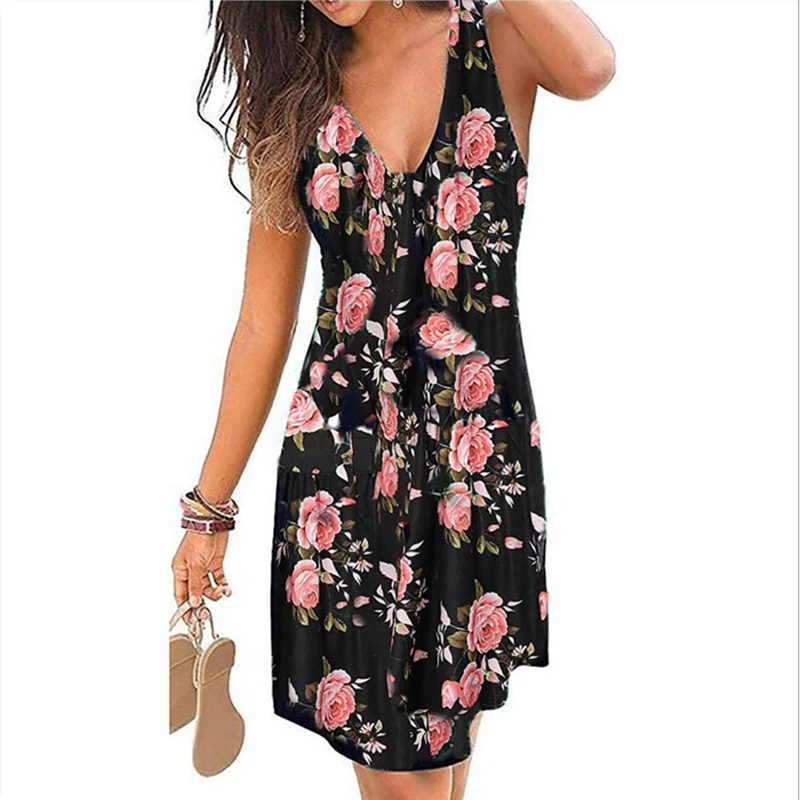Floral Print V Neck Dresses Skirt Women Sleeveless 2021 New Summer Fashion Ethnic Style 11 Colors Large Size Feminina CX1443
Floral Print V Neck Dresses Skirt Women Sleeveless 2021 New Summer Fashion Ethnic Style 11 Colors Large Size Feminina CX1443