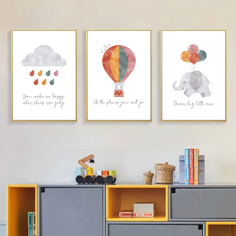 Watercolor Cartoon Animals Balloon Rainbown Nursery Poster Canvas Painting Wall Art Prints Pictures Girls Bedroom Home Decor
Watercolor Cartoon Animals Balloon Rainbown Nursery Poster Canvas Painting Wall Art Prints Pictures Girls Bedroom Home Decor