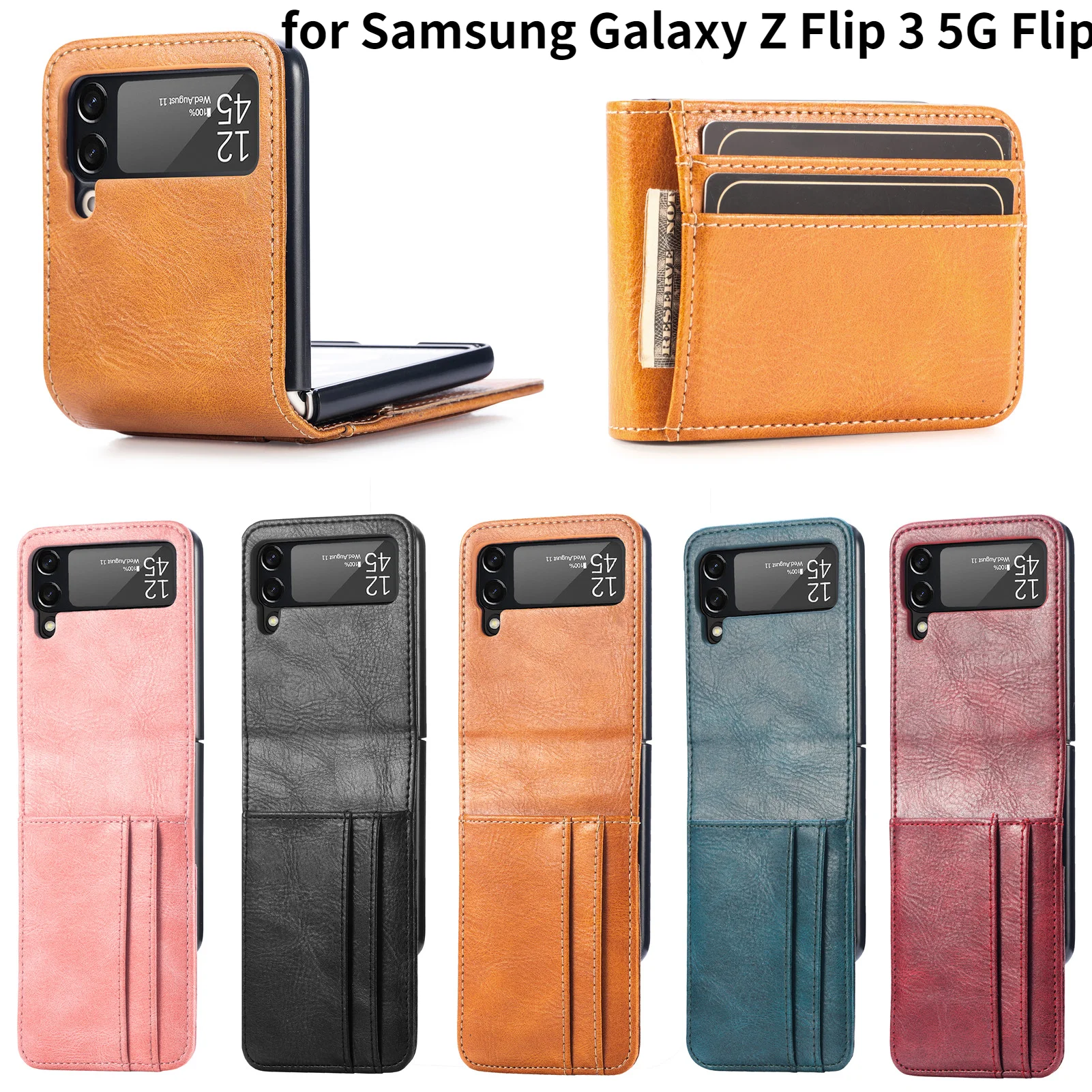 2022 new Card Holder Wallet Leather Case for Samsung Galaxy Z Flip 3 5G Flip3 Anti-Slip Matte Feeling Plain Phone Cover Funda
2022 new Card Holder Wallet Leather Case for Samsung Galaxy Z Flip 3 5G Flip3 Anti-Slip Matte Feeling Plain Phone Cover Funda