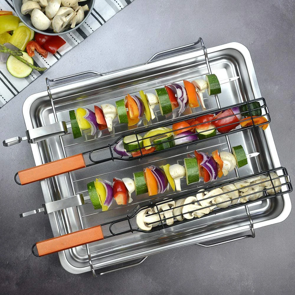 Portable Barbecue Basket BBQ Charcoal Grill Accessories Reusable Stainless Steel Nonstick Skewers Kitchen Tools Camping Barbecue
Portable Barbecue Basket BBQ Charcoal Grill Accessories Reusable Stainless Steel Nonstick Skewers Kitchen Tools Camping Barbecue
