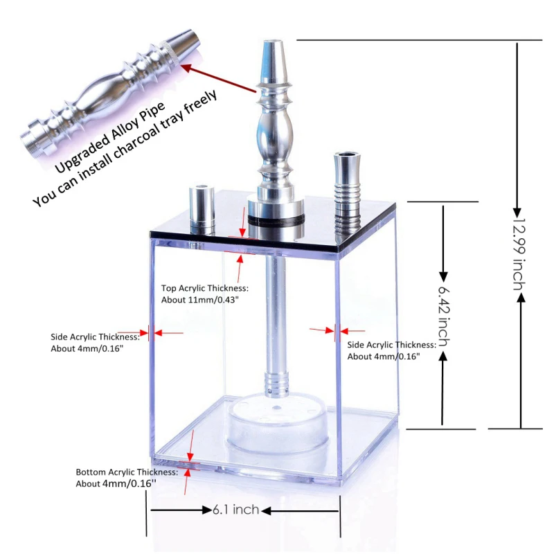 LED Acrylic Cloud Hookah Portable Smoking Hookah Hose With Hookah With Nagili Hose Ceramic Bowl Charcoal Tongs Accessories
LED Acrylic Cloud Hookah Portable Smoking Hookah Hose With Hookah With Nagili Hose Ceramic Bowl Charcoal Tongs Accessories