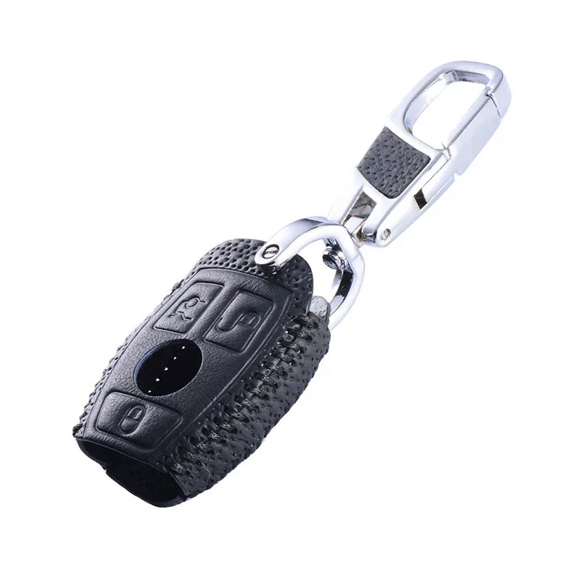 Кожаный чехол для ключей Mercedes Benz E S SLK Class AMG W124 W203 W210 W211 W204 smart Fob Case с дистанционным