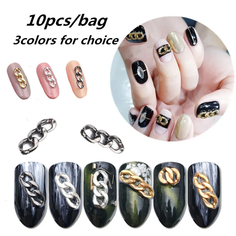 10pcs/set DIY Creative Gift for Girl Women Punk Style Figaro Chain Gold Silver Black Nail Sticker Nail Styling Tools Manicure
10pcs/set DIY Creative Gift for Girl Women Punk Style Figaro Chain Gold Silver Black Nail Sticker Nail Styling Tools Manicure
