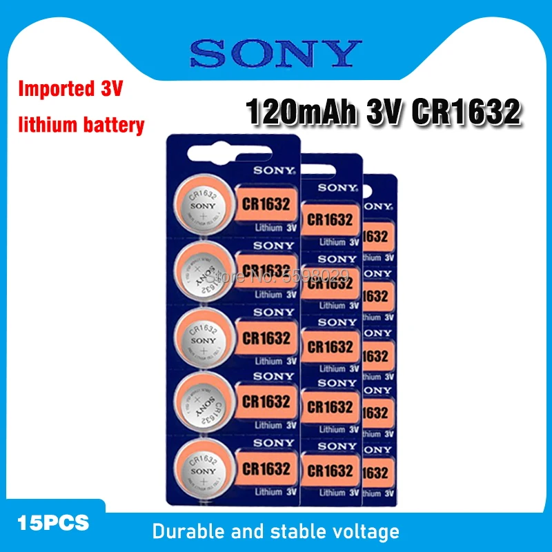 15pcs Sony 100% Original CR1632 Lithium Battery For Watch Car Key Remote Comtrol cr 1632 ECR1632 GPCR1632 3v Button Coin Cell
15pcs Sony 100% Original CR1632 Lithium Battery For Watch Car Key Remote Comtrol cr 1632 ECR1632 GPCR1632 3v Button Coin Cell