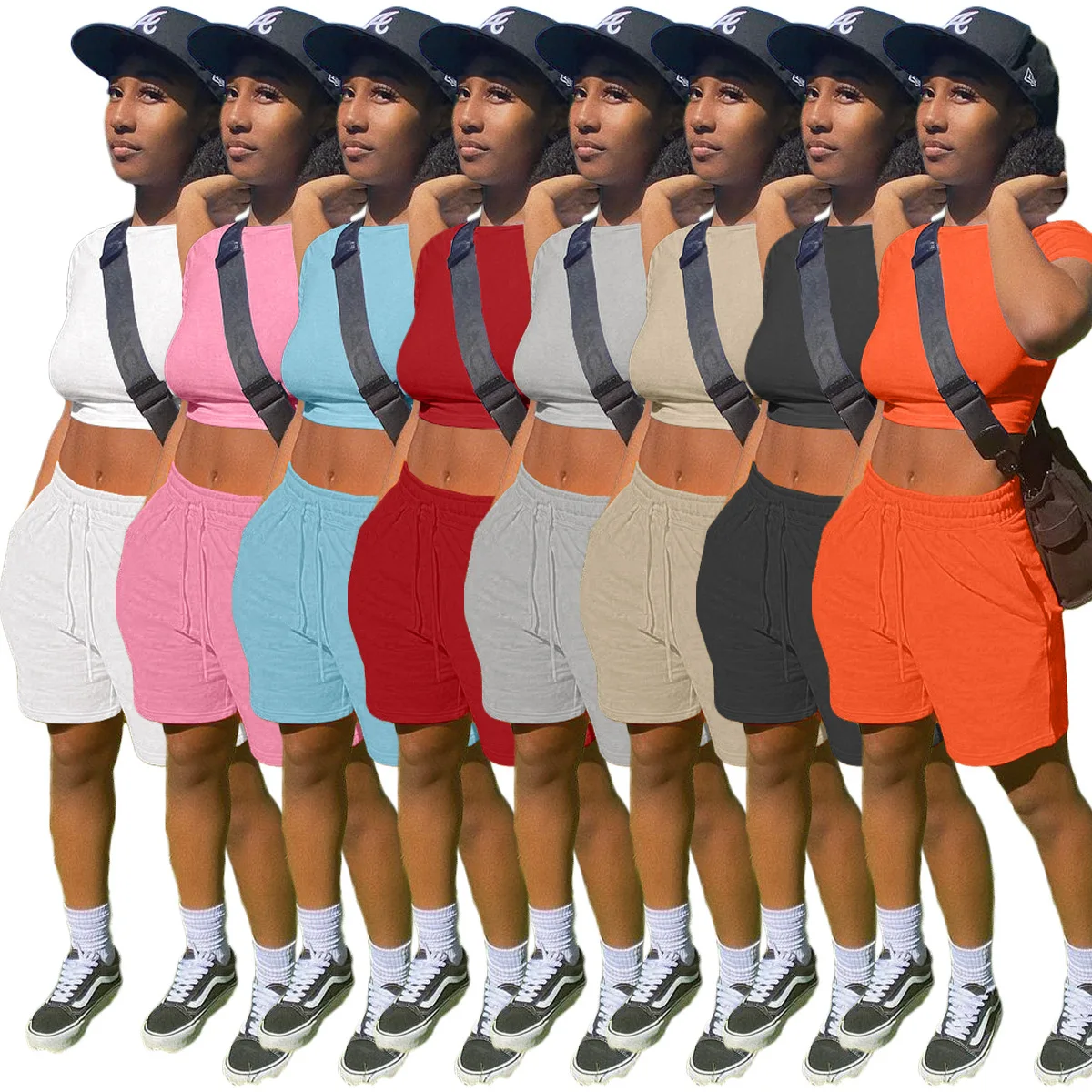 S-2XL Summer 2021 Women Clothing Casual Sport Solid Color Short Top And Short With Pockets Two Piece Set Wholesale Dropshipping
S-2XL Summer 2021 Women Clothing Casual Sport Solid Color Short Top And Short With Pockets Two Piece Set Wholesale Dropshipping