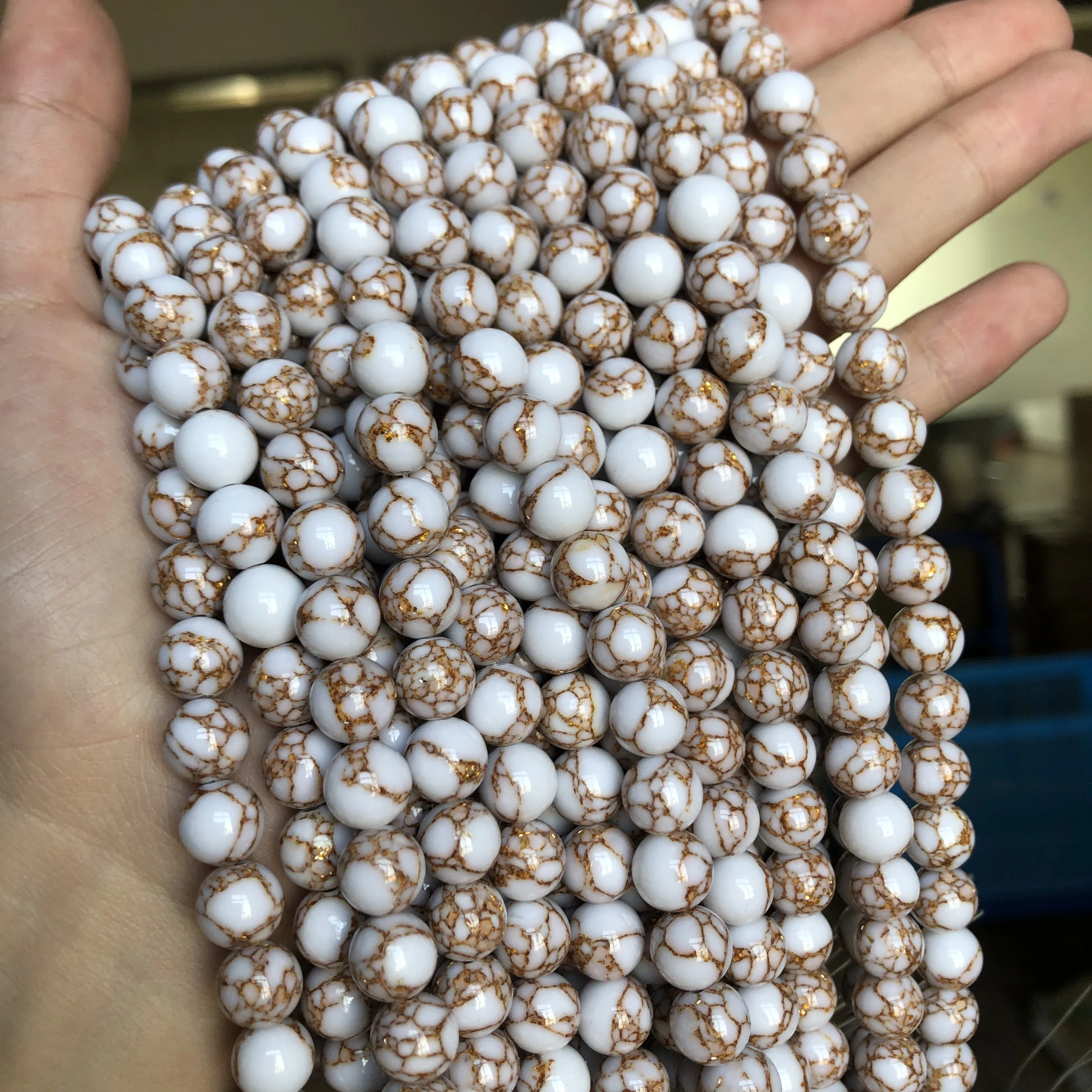 White Howlite Gold Line Turquoises Stone Round Loose Beads For Jewelry Making DIY Bracelet Accessories 4 6 8 10 12mm 15"Strand
White Howlite Gold Line Turquoises Stone Round Loose Beads For Jewelry Making DIY Bracelet Accessories 4 6 8 10 12mm 15"Strand