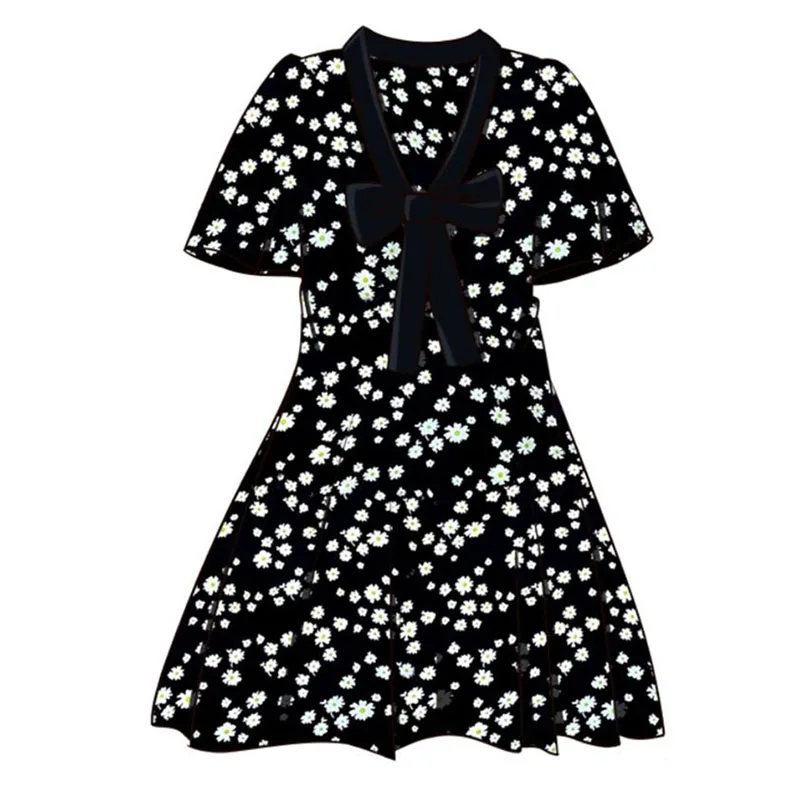 Women Mini Boho Floral Dress Summer Beach Short Sleeve Bow V Neck Evening Party Bohemian Chiffon Dress 2021 Summer Style 
Women Mini Boho Floral Dress Summer Beach Short Sleeve Bow V Neck Evening Party Bohemian Chiffon Dress 2021 Summer Style