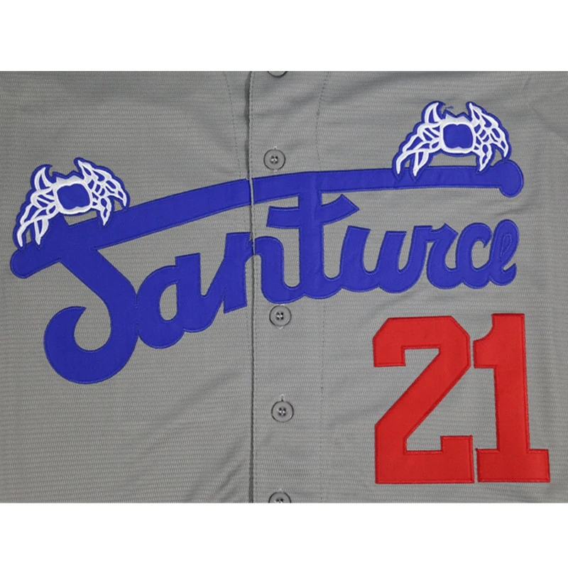 BG baseball jerseys Santurce Crabbers 21 Clemente jersey Outdoor sportswear Embroidery sewing gray Hip-hop Street culture
BG baseball jerseys Santurce Crabbers 21 Clemente jersey Outdoor sportswear Embroidery sewing gray Hip-hop Street culture