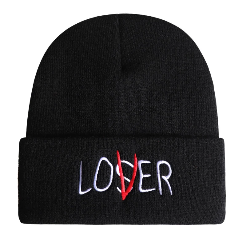 Stephen King's It Beanie Embroidery Winter Cotton Knitted Hat LOVER LOSER Skullies Hat Hip Hop Knit Cap Casual
Stephen King's It Beanie Embroidery Winter Cotton Knitted Hat LOVER LOSER Skullies Hat Hip Hop Knit Cap Casual