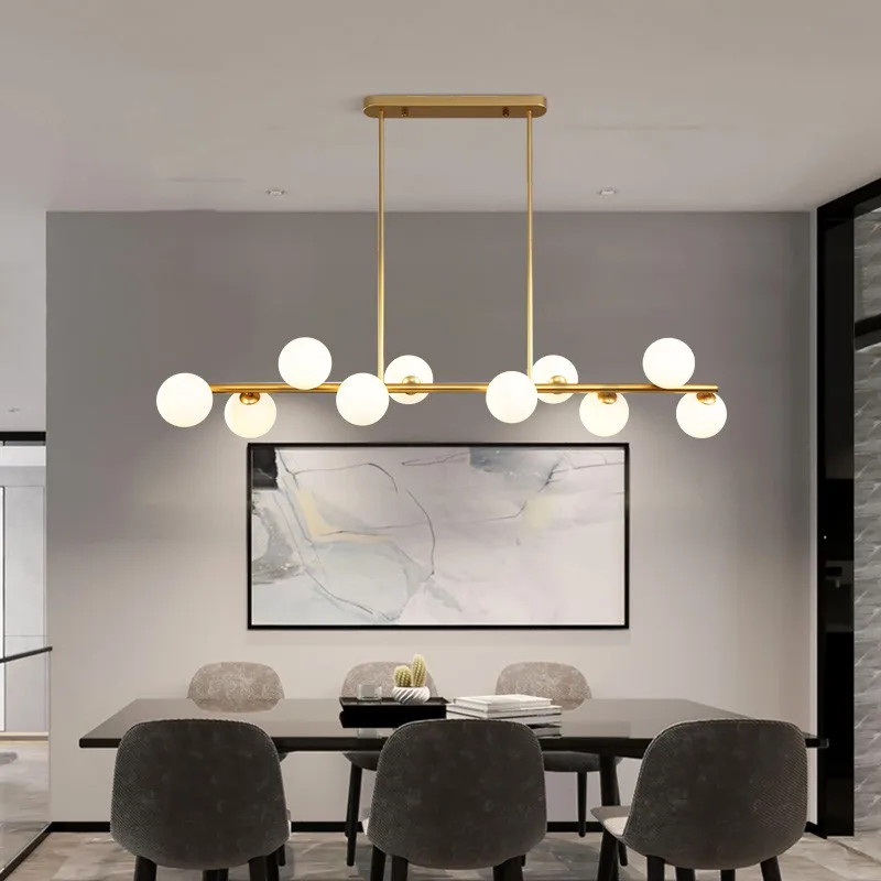 Modern Nordic restaurant ceiling chandelier hanging horizontal glass ball chandelier kitchen chandelier office front desk lamp
Modern Nordic restaurant ceiling chandelier hanging horizontal glass ball chandelier kitchen chandelier office front desk lamp
